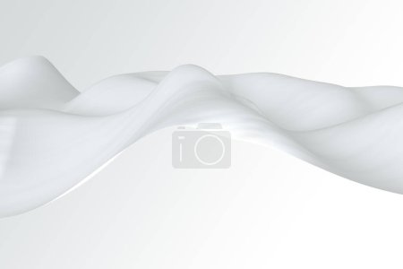Foto de Textura de tela dinámica. Fondo blanco decorativo de tela ondulada. Elegante flujo de onda 3d ilustración - Imagen libre de derechos