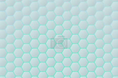 Conception abstraite de fond géométrique blanc. Fond hexagonal avec rétroéclairage dégradé