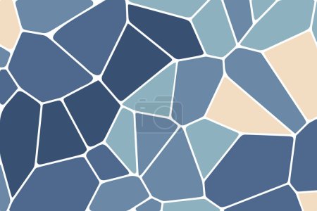 Ilustración geométrica de formas rotas limpias y modernas. Resumen azul Diagrama de Voronoi diseño de fondo