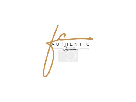 Illustration for Letter FC Signature Logo Template Vector - Royalty Free Image