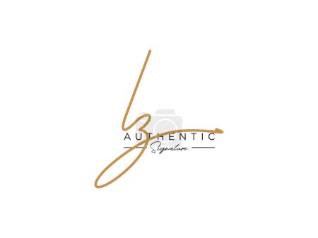 Illustration for Letter LZ Signature Logo Template Vector - Royalty Free Image