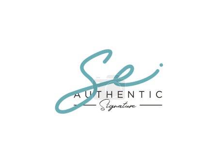 Illustration for SE Signature Logo Template Vector. - Royalty Free Image