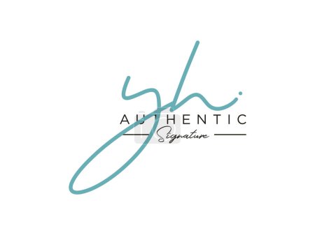 Illustration for YH Signature Logo Template Vector. - Royalty Free Image