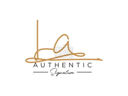 Illustration for LA Signature Logo Template Vector. - Royalty Free Image