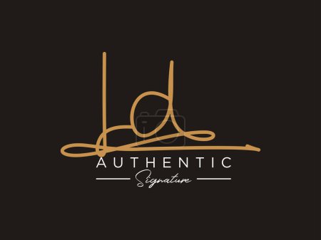 Illustration for LD Signature Logo Template Vector. - Royalty Free Image