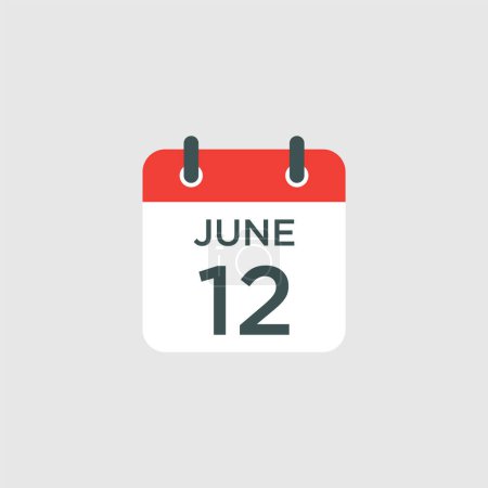 Kalender - 12. Juni Symbolabbildung isoliertes Vektorzeichensymbol