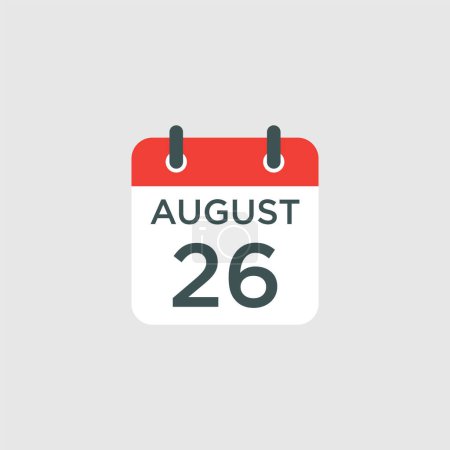 Foto de Calendario - 26 de agosto icono ilustración símbolo de signo vectorial aislado - Imagen libre de derechos