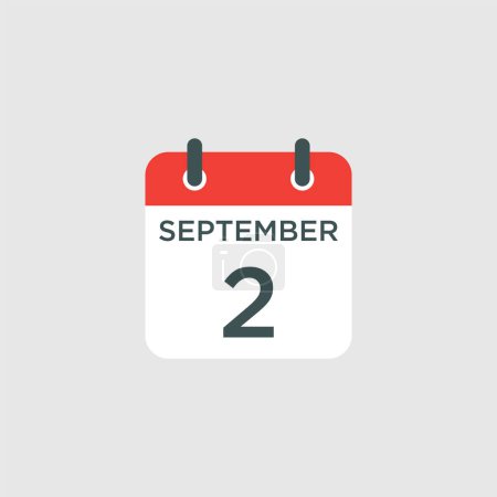 Foto de Calendario - 2 de septiembre icono ilustración símbolo de signo vectorial aislado - Imagen libre de derechos