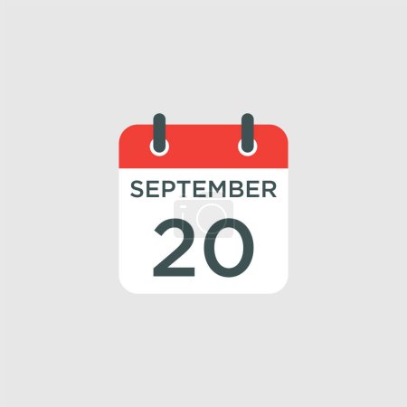 Foto de Calendario - 20 de septiembre icono ilustración símbolo de signo vectorial aislado - Imagen libre de derechos