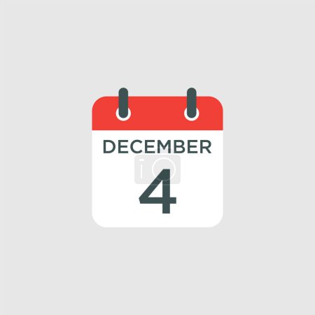 Foto de Calendario - 4 de diciembre icono ilustración símbolo de signo vectorial aislado - Imagen libre de derechos