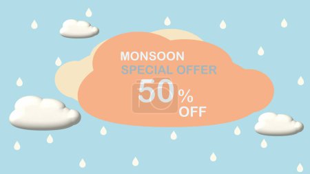 Photo for Monsoon offer unit with monsoon element monsoon season sale - Royalty Free Image
