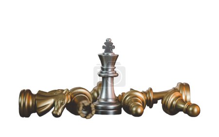Photo for Business strategy brainstorm chess board game on background with free copy space for your text - Royalty Free Image