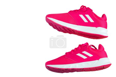 Photo for Pair of pink sneakers isolated on white background - Royalty Free Image