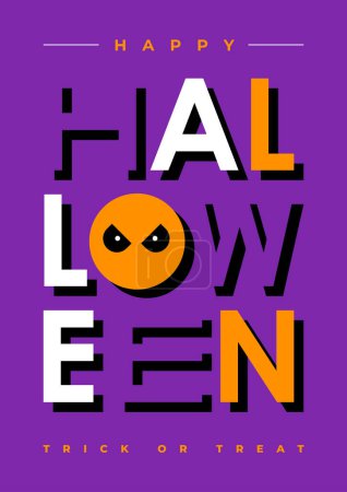 Foto de Cartel de texto de Halloween con icono de calabaza en lugar de letra o. - Imagen libre de derechos