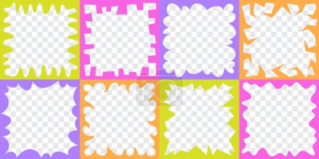 Foto de Conjunto de marcos cuadrados abstractos para publicación en redes sociales. Fronteras coloridas, divertidas y juguetonas para banners web. - Imagen libre de derechos