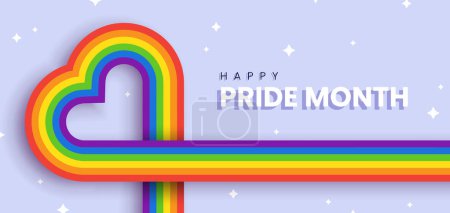 Foto de Banner horizontal, fondo o diseño de tarjeta de felicitación con colores de arco iris en forma de corazón. - Imagen libre de derechos