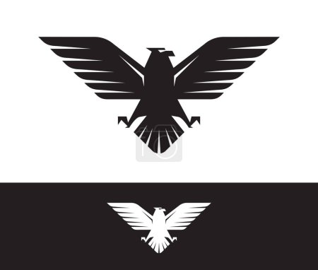 Foto de Logo águila voladora o halcón. Estados Unidos símbolo nacional de libertad y fuerza. Icono de ave heráldica. - Imagen libre de derechos