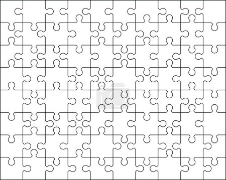 Photo for Illustration of big white puzzle, separate parts - Royalty Free Image