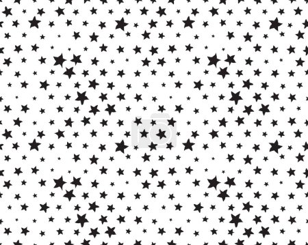 Photo for Seamless pattern with black stars on a white background - Royalty Free Image