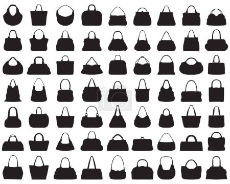 Illustration for Black silhouettes of purses on a white background - Royalty Free Image