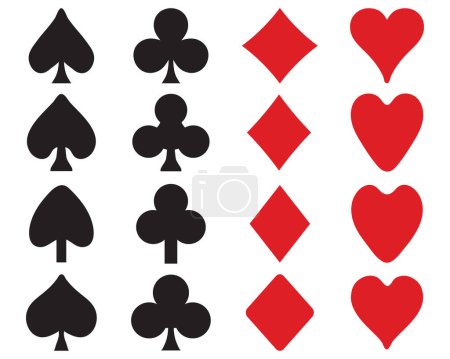 Photo for Set of symbols on playing cards on a white background - Royalty Free Image