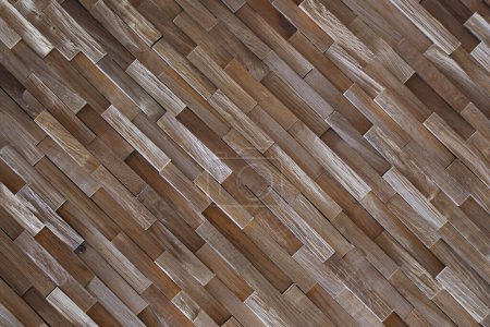 Foto de Wooden structure from small wooden picies as textured background - Imagen libre de derechos
