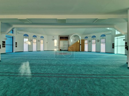 Photo for Vogosca modernand new mosque in Sarajevo, Bosnia and Herzegovina, interior - Royalty Free Image