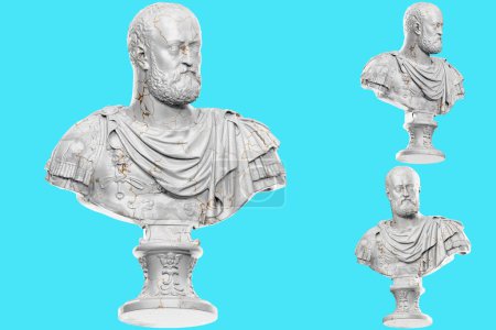 Téléchargez les photos : Un superbe rendu 3D de la statue de Platon dans un style classique - en image libre de droit