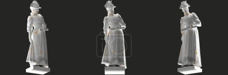 Téléchargez les photos : Statue Lady Emilie Marie Rovsing en marbre blanc avec détails dorés Parfait pour l'habillement, pochette d'album - en image libre de droit