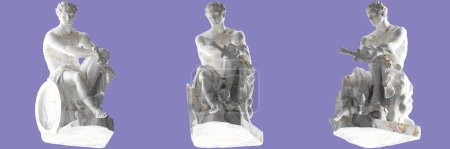 Luxurious white marble and gold statue of Ludovisi Ares, perfect for fashion apparel promotio