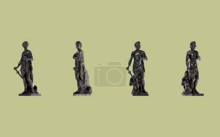 Téléchargez les photos : Sculpture Of Amor patriae Allégorie symbolisant le patriotisme Renaissance Portrait Buste en marbre noir et Gol - en image libre de droit