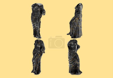 Foto de Escultura de Afrodita Urania, la llamada Afrodita con tortuga Busto de Retrato Renacentista en Mármol Negro - Imagen libre de derechos