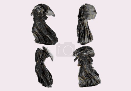 Foto de Estatua G, Artemisa - Busto de Retrato Renacentista en Mármol Negro y Gol - Imagen libre de derechos