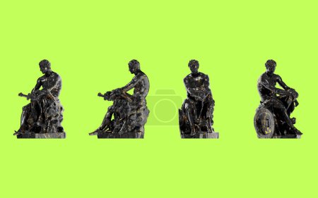 Téléchargez les photos : Ludovisi Ares - Buste portrait Renaissance en marbre noir et gol - en image libre de droit