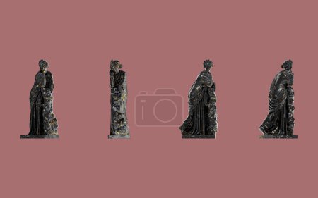 Foto de Polyhymnia - Busto de retrato renacentista en mármol negro y Gol - Imagen libre de derechos