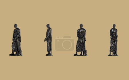 Foto de Retrato de Demóstenes - Busto de retrato renacentista en mármol negro y Gol - Imagen libre de derechos