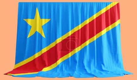 Photo for Congolese Flag Curtain in 3D Rendering Celebrating Congolese Identit - Royalty Free Image