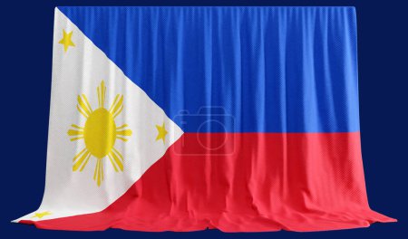 Foto de Cortina de bandera de Filipinas en representación 3D llamada Bandera de Filipinas - Imagen libre de derechos