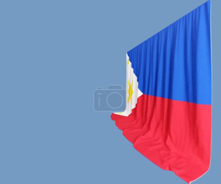 Foto de Cortina de bandera de Filipinas en representación 3D llamada Bandera de Filipinas - Imagen libre de derechos