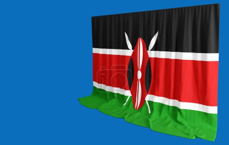 Photo for Swahili Flag Curtain in 3D Rendering Embracing Kenya's Natural Beaut - Royalty Free Image