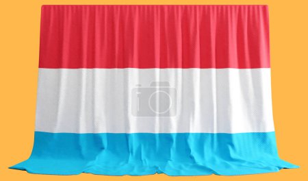Téléchargez les photos : Rideau du drapeau luxembourgeois en rendu 3D Célébration du riche patrimoine luxembourgeois - en image libre de droit