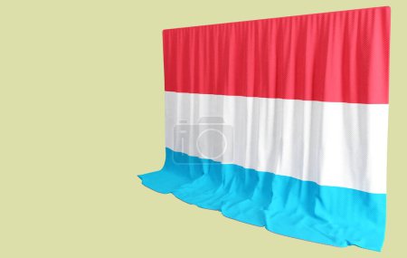 Téléchargez les photos : Rideau du drapeau luxembourgeois en rendu 3D Célébration du riche patrimoine luxembourgeois - en image libre de droit