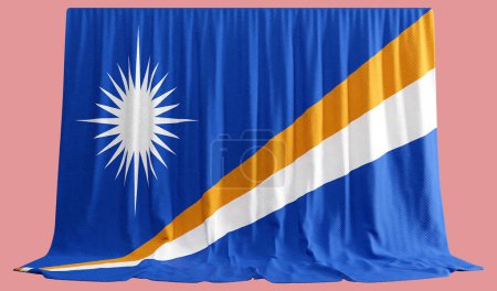 Photo for Marshall Islands Flag Curtain in 3D Rendering Embracing the Marshall Islands' Rich Heritag - Royalty Free Image