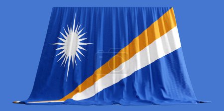 Photo for Marshall Islands Flag Curtain in 3D Rendering Embracing the Marshall Islands' Rich Heritag - Royalty Free Image