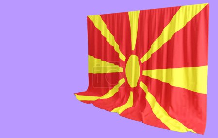 Téléchargez les photos : Rideau de drapeau de Norvège en rendu 3D appelé drapeau de Norwa - en image libre de droit