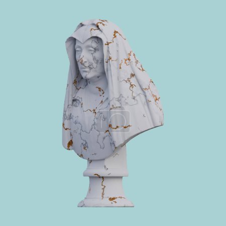  Busto de Camilla Barbadori estatua, 3d renders, aislado, perfecto para su deseo