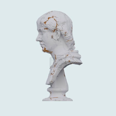 Statue de dame romaine, rendus 3D, isolé, parfait pour votre désir