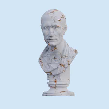 Photo for Green Caesar  statue, 3d renders, isolated, perfect for your desig - Royalty Free Image