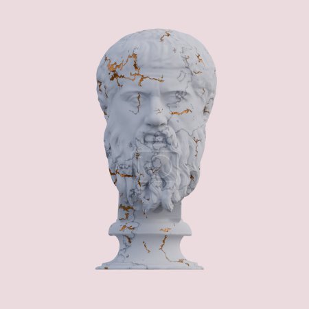 Téléchargez les photos : Statue de Platon, rendus 3d, isolé, parfait pour votre désir - en image libre de droit