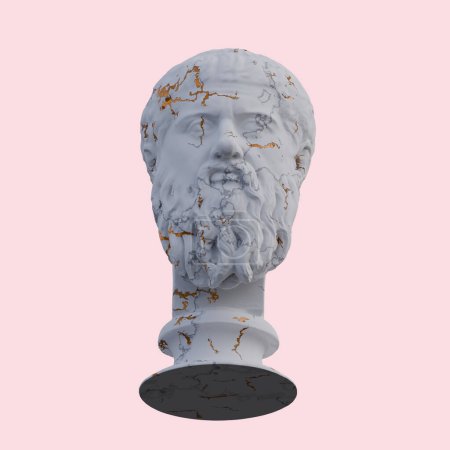 Téléchargez les photos : Statue de Platon, rendus 3d, isolé, parfait pour votre désir - en image libre de droit